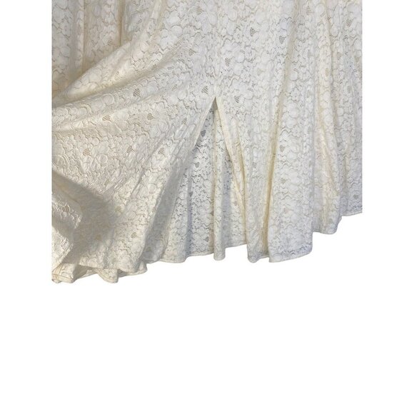 Rebecca Taylor Womens A-Line Swing Floral Lace Skirt White Size 10‎ - Picture 3 of 9